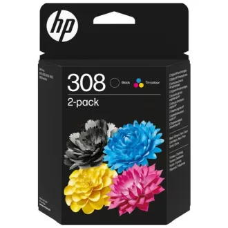 HP 308 (6L6S6UE) - cartridge, black + color (černá + barevná) HP 308 (6L6S6UE) - cartridge, black + color (černá + barevná)