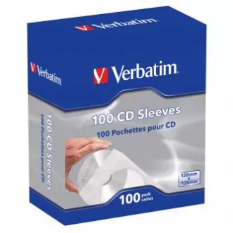 Papírová pouzdra na disky CD 1 KS CD, Papír, bílá, s okýnkem, Verbatim, po 100 ks Papírová pouzdra na disky CD 1 KS CD, Papír, bílá, s okýnkem, Verbatim, po 100 ks