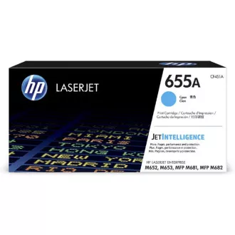 HP 655A (CF451A) - toner, cyan (azurový)