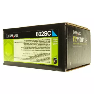 Lexmark 802S (80C2SC0) - toner, cyan (azurový)