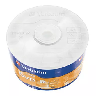 Verbatim DVD-R, Matt Silver, 43791, 4.7GB, 16x, wrap, 50-pack, bez možnosti potisku, 12cm, pro archivaci dat Verbatim DVD-R, Matt Silver, 43791, 4.7GB, 16x, wrap, 50-pack, bez možnosti potisku, 12cm, pro archivaci dat