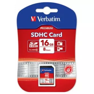 Verbatim paměťová karta Secure Digital Card Premium U1, 16GB, SDHC, 43962, UHS-I U1 (Class 10) Verbatim paměťová karta Secure Digital Card Premium U1, 16GB, SDHC, 43962, UHS-I U1 (Class 10)