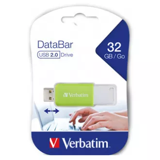 Verbatim USB flash disk, USB 2.0, 32GB, DataBar, zelený, 49454, pro archivaci dat Verbatim USB flash disk, USB 2.0, 32GB, DataBar, zelený, 49454, pro archivaci dat