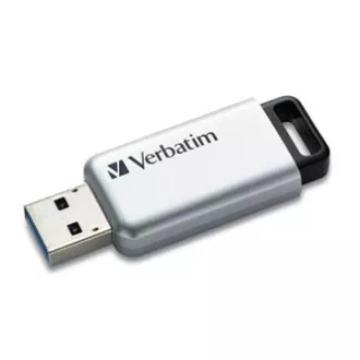 Verbatim USB flash disk, USB 3.0, 64GB, Secure Pro, stříbrný, 98666, USB A, AES 256-bit šifrování, s výsuvným konektorem Verbatim USB flash disk, USB 3.0, 64GB, Secure Pro, stříbrný, 98666, USB A, AES 256-bit šifrování, s výsuvným konektorem