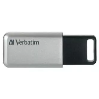 Verbatim USB flash disk, USB 3.0, 64GB, Secure Pro, stříbrný, 98666, USB A, AES 256-bit šifrování, s výsuvným konektorem Verbatim USB flash disk, USB 3.0, 64GB, Secure Pro, stříbrný, 98666, USB A, AES 256-bit šifrování, s výsuvným konektorem