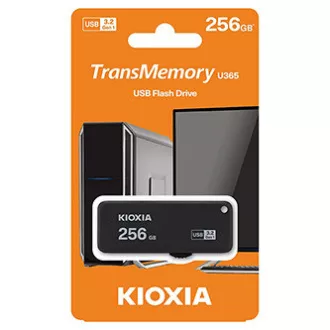 Kioxia USB flash disk, USB 3.0, 256GB, Yamabiko U365, Yamabiko U365, černý, LU365K256GG4 Kioxia USB flash disk, USB 3.0, 256GB, Yamabiko U365, Yamabiko U365, černý, LU365K256GG4