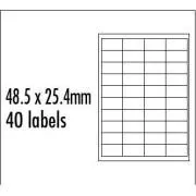 Logo etikety 48.5mm x 25.4mm, A4, matné, červené, 40 etiket, baleno po 10 ks, pro inkoustové a laserové tiskárny