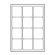 Logo etikety 66mm x 70mm, A4, matné, bílé, 12 etiket, 140g/m2, baleno po 10 ks, pro inkoustové a laserové tiskárny