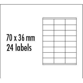 Logo etikety 70mm x 36mm, A4, matné, červené, 24 etikety, baleno po 10 ks, pro inkoustové a laserové tiskárny Logo etikety 70mm x 36mm, A4, matné, červené, 24 etikety, baleno po 10 ks, pro inkoustové a laserové tiskárny