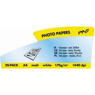 Logo 16668, foto papír, matný, bílý, A4, 170 g/m2, 1440dpi, 20 ks, inkoustový Logo 16668, foto papír, matný, bílý, A4, 170 g/m2, 1440dpi, 20 ks, inkoustový