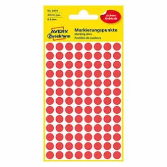Avery Zweckform etikety 8mm, červené, 104 etiket, značkovací, baleno po 4 ks, 3010, pro ruční popis Avery Zweckform etikety 8mm, červené, 104 etiket, značkovací, baleno po 4 ks, 3010, pro ruční popis