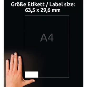 Avery Zweckform etikety 63.5mm x 29.6mm, A4, bílé, 27 etiket, odnímatelná, baleno po 25 ks, L4737REV-25, pro laserové a inkoustové Avery Zweckform etikety 63.5mm x 29.6mm, A4, bílé, 27 etiket, odnímatelná, baleno po 25 ks, L4737REV-25, pro laserové a inkoustové