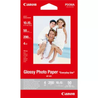Canon Glossy Photo Paper, GP-501, foto papír, lesklý, GP-501 typ 0775B081, bílý, 10x15cm, 4x6", 200 g/m2, 50 ks, inkoustový Canon Glossy Photo Paper, GP-501, foto papír, lesklý, GP-501 typ 0775B081, bílý, 10x15cm, 4x6", 200 g/m2, 50 ks, inkoustový