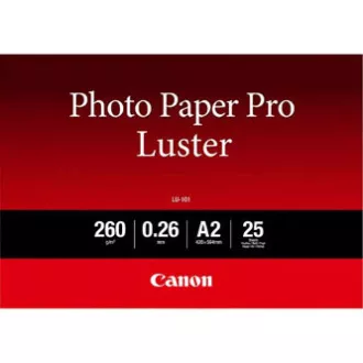 Canon LU-101 Photo Paper Pro Luster, LU-101, foto papír, lesklý, 6211B026, bílý, A2, 16.54x23.39", 260 g/m2, 25 ks, inkoustový Canon LU-101 Photo Paper Pro Luster, LU-101, foto papír, lesklý, 6211B026, bílý, A2, 16.54x23.39", 260 g/m2, 25 ks, inkoustový