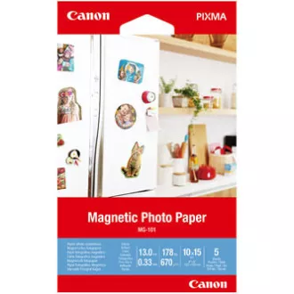 Canon Magnetic Photo Paper, MG-101, foto papír, lesklý, 3634C002, bílý, Canon PIXMA, 10x15cm, 4x6", 670 g/m2, 5 ks, nespecifikován Canon Magnetic Photo Paper, MG-101, foto papír, lesklý, 3634C002, bílý, Canon PIXMA, 10x15cm, 4x6", 670 g/m2, 5 ks, nespecifikován