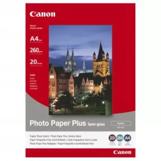 Canon Photo Paper Plus Semi-Glossy, SG-201 A4, foto papír, pololesklý, saténový typ 1686B021, bílý, A4, 260 g/m2, 20 ks, inkoustov Canon Photo Paper Plus Semi-Glossy, SG-201 A4, foto papír, pololesklý, saténový typ 1686B021, bílý, A4, 260 g/m2, 20 ks, inkoustov