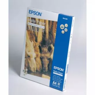 Epson Matte Paper Heavyweight, C13S041256, foto papír, matný, silný typ bílý, Stylus Photo 1270, 1290, A4, 167 g/m2, 50 ks, inkous Epson Matte Paper Heavyweight, C13S041256, foto papír, matný, silný typ bílý, Stylus Photo 1270, 1290, A4, 167 g/m2, 50 ks, inkous