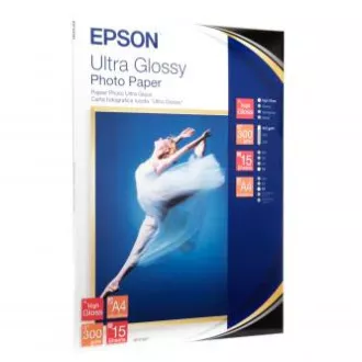 Epson Ultra Glossy Photo Paper, C13S041927, foto papír, lesklý, bílý, R200, R300, R800, RX425, RX500, A4, 300 g/m2, 15 ks, inkoust Epson Ultra Glossy Photo Paper, C13S041927, foto papír, lesklý, bílý, R200, R300, R800, RX425, RX500, A4, 300 g/m2, 15 ks, inkoust