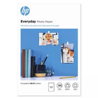 HP Everyday Photo Paper, Glossy, CR757A, foto papír, lesklý, bílý, 10x15cm, 4x6", 200 g/m2, 100 ks, inkoustový