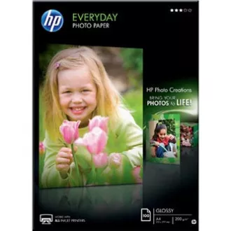 HP Everyday Glossy Photo Paper, poškozený obal, foto papír, lesklý, bílý, A4, 200 g/m2, 100 ks, Q2510A, inkoustový HP Everyday Glossy Photo Paper, poškozený obal, foto papír, lesklý, bílý, A4, 200 g/m2, 100 ks, Q2510A, inkoustový