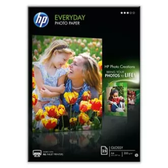 HP Everyday Glossy Photo Paper, Q5451A, foto papír, lesklý, bílý, A4, 200 g/m2, 25 ks, inkoustový HP Everyday Glossy Photo Paper, Q5451A, foto papír, lesklý, bílý, A4, 200 g/m2, 25 ks, inkoustový