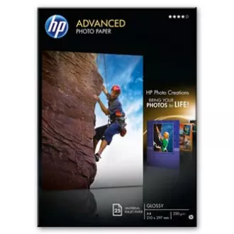 HP Advanced Glossy Photo Paper, Q5456A, foto papír, lesklý, zdokonalený typ bílý, A4, 250 g/m2, 25 ks, inkoustový HP Advanced Glossy Photo Paper, Q5456A, foto papír, lesklý, zdokonalený typ bílý, A4, 250 g/m2, 25 ks, inkoustový
