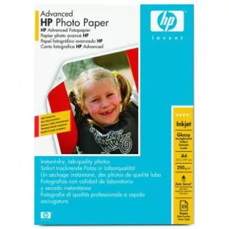 HP Advanced Glossy Photo Paper, Q5456A, foto papír, lesklý, zdokonalený typ bílý, A4, 250 g/m2, 25 ks, inkoustový HP Advanced Glossy Photo Paper, Q5456A, foto papír, lesklý, zdokonalený typ bílý, A4, 250 g/m2, 25 ks, inkoustový