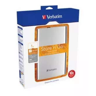 Verbatim externí pevný disk, Store N Go, 2.5", USB 3.0 (3.2 Gen 1), 1TB, 53071, stříbrný Verbatim externí pevný disk, Store N Go, 2.5", USB 3.0 (3.2 Gen 1), 1TB, 53071, stříbrný