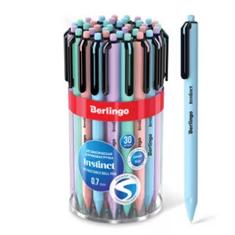 Berlingo, pero automatické kuličkové, modré, 30ks, 0.7mm, Instinct Berlingo, pero automatické kuličkové, modré, 30ks, 0.7mm, Instinct