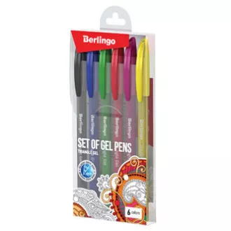 Berlingo, sada rollerů gelových, color, 6ks, 0.5mm, Triangle gel Berlingo, sada rollerů gelových, color, 6ks, 0.5mm, Triangle gel