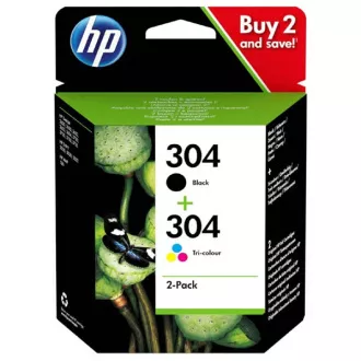HP 304 (3JB05AE) - cartridge, black + color (černá + barevná) HP 304 (3JB05AE) - cartridge, black + color (černá + barevná)