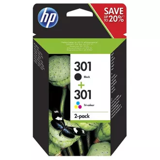 HP 301 (N9J72AE#301) - cartridge, black + color (černá + barevná) HP 301 (N9J72AE#301) - cartridge, black + color (černá + barevná)
