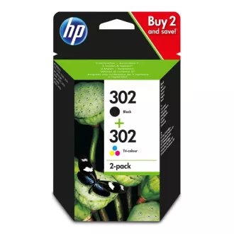 HP 302 (X4D37AE) - cartridge, black + color (černá + barevná) HP 302 (X4D37AE) - cartridge, black + color (černá + barevná)