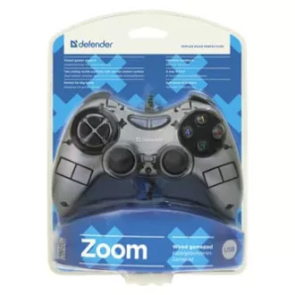 Gamepad Defender Zoom, 10tl., USB, šedý, vibrační, Windows XP/VISTA/7/8/10 Gamepad Defender Zoom, 10tl., USB, šedý, vibrační, Windows XP/VISTA/7/8/10