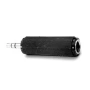 Audio redukce, Jack (3.5mm) samec - Jack (6.3mm) samice, stereo, černá, DOPRODEJ