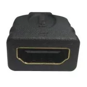 Video redukce, micro HDMI samec - HDMI samice, černá, Logo zlacené konektory, DOPRODEJ