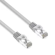 Síťový LAN kabel S/FTP patchcord, Cat.6a, RJ45 samec - RJ45 samec, 2 m, dvojitě stíněný, LSOH, šedý, 10 Gb/s, economy, DOPRODEJ