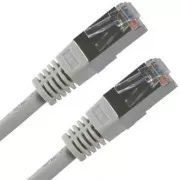 Síťový LAN kabel FTP patchcord, Cat.5e, RJ45 samec - RJ45 samec, 2 m, stíněný, šedý, economy, DOPRODEJ