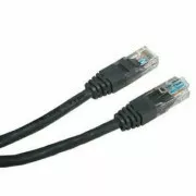 Síťový LAN kabel UTP patchcord, Cat.5e, RJ45 samec - RJ45 samec, 3 m, nestíněný, černý, economy, DOPRODEJ