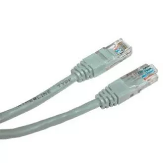 Síťový LAN kabel UTP patchcord, Cat.5e, RJ45 samec - RJ45 samec, 5 m, nestíněný, šedý, Logo blistr Síťový LAN kabel UTP patchcord, Cat.5e, RJ45 samec - RJ45 samec, 5 m, nestíněný, šedý, Logo blistr
