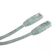 Síťový LAN kabel UTP patchcord, Cat.6, RJ45 samec - RJ45 samec, 5 m, nestíněný, šedý, economy, DOPRODEJ