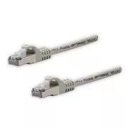 Síťový LAN kabel FTP patchcord, Cat.5e, RJ45 samec - RJ45 samec, 10 m, stíněný, šedý, čistá měď, economy, DOPRODEJ