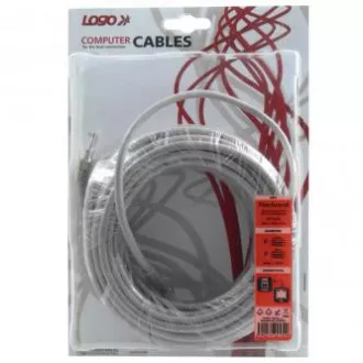 Síťový LAN kabel UTP patchcord, Cat.5e, RJ45 samec - RJ45 samec, 15 m, nestíněný, šedý, Logo blistr, DOPRODEJ Síťový LAN kabel UTP patchcord, Cat.5e, RJ45 samec - RJ45 samec, 15 m, nestíněný, šedý, Logo blistr, DOPRODEJ
