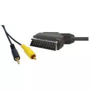 Audio/Video kabel SCART samec - CINCH samec + Jack (3.5mm) samec, 1.5m, černý, DOPRODEJ