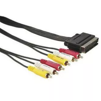 Video kabel SCART samec - 6x CINCH samec, 5m, černý, DOPRODEJ Video kabel SCART samec - 6x CINCH samec, 5m, černý, DOPRODEJ