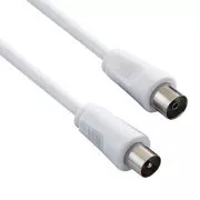 Antenní kabel Coax (9.5mm) samec - Coax (9.5mm) samice, 2m, 75 Ohm, bílý, DOPRODEJ