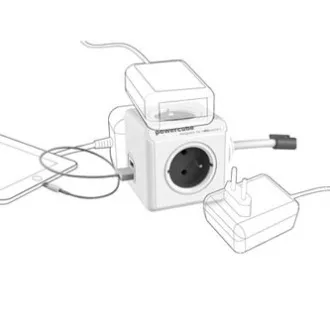 Síťový kabel 230V prodlužovací, CEE7 (vidlice) - POWERCUBE, 1.5m, EXTENDED USB, červený, POWERCUBE, 4 zásuvky, 2xUSB port,dětská p Síťový kabel 230V prodlužovací, CEE7 (vidlice) - POWERCUBE, 1.5m, EXTENDED USB, červený, POWERCUBE, 4 zásuvky, 2xUSB port,dětská p