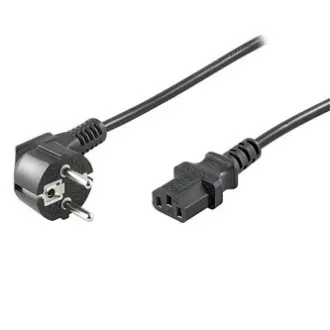 Síťový kabel 230V napájecí, CEE7 (vidlice) - C13, 1m, VDE approved, černý, DOPRODEJ