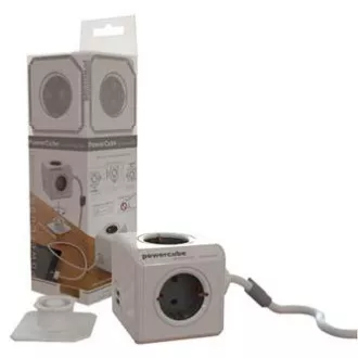Síťový kabel 230V prodlužovací, CEE7 (vidlice) - POWERCUBE, 1.5m, EXTENDED USB, šedý, POWERCUBE, 4 zásuvky, PD 20W A+C