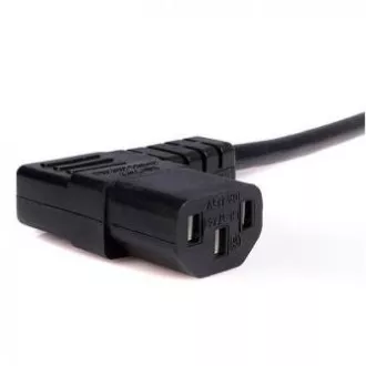 Síťový kabel 230V napájecí, CEE7 (vidlice) - C13, 2m, VDE approved, černý, Logo, lomený Síťový kabel 230V napájecí, CEE7 (vidlice) - C13, 2m, VDE approved, černý, Logo, lomený